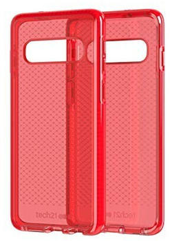 Tech 21 Evo Check Schutzhülle für Samsung Galaxy S10 (dünnes Muster) Bright Rouge