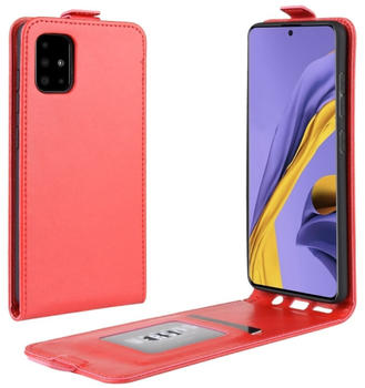 Protectorking Vertikal Flip Handytasche (für Samsung Galaxy A51) rot