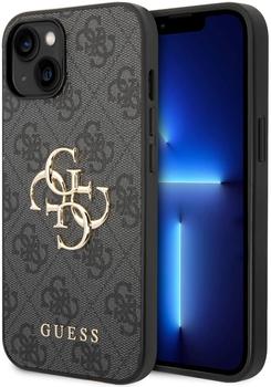 Guess PU 4G Metal Logo Back Cover für iPhone 14 Grey