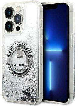 Karl Lagerfeld Handy-Case Liquid Glitter for iPhone 14 Pro, Silver