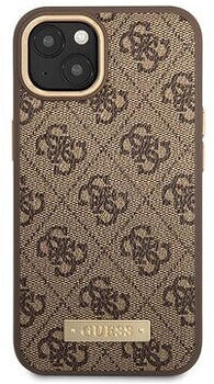 Guess PU 4G MagSafe kompatibles Back Cover für iPhone 14 Plus Braun