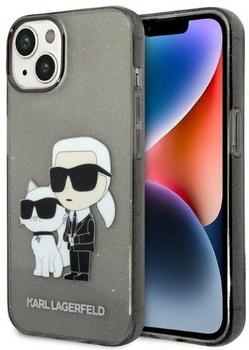 Karl Lagerfeld Karl Lagerfeld IML Glitter Karl und Choupette NFT Back Cover für iPhone 14 Plus Schwarz