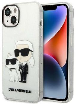 Karl Lagerfeld Karl Lagerfeld IML Glitter Karl und Choupette NFT Back Cover für iPhone 14 Plus Transparent