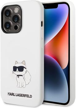 Karl Lagerfeld Karl Lagerfeld Liquid Silicone Choupette NFT Back Cover für iPhone 14 Pro Weiß