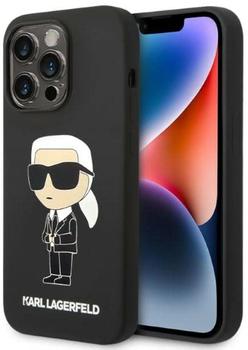 Karl Lagerfeld Karl Lagerfeld Liquid Silicone Ikonik NFT Back Cover für iPhone 14 Pro Schwarz
