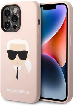 Karl Lagerfeld Karl Lagerfeld MagSafe Compatible Cover Liquid Silicone Karl Head für iPhone 14 Pro Pink
