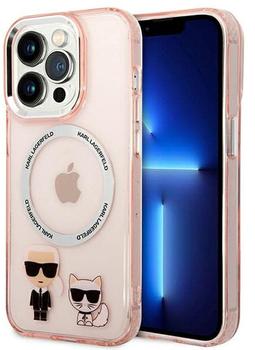Karl Lagerfeld Karl Lagerfeld MagSafe Kompatible Hülle Karl und Choupette für iPhone 14 Pro Rosa
