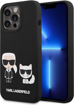 Karl Lagerfeld Karl Lagerfeld MagSafe kompatibles Cover Liquid Silicone Karl and Choupette für iPhone 14 Pro Black