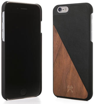Woodcessories iPhone Hülle EcoSplit aus Holz und Kunstleder IPHONE 6(S) Walnuss/Schwarz