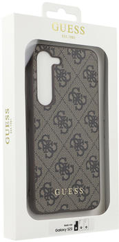 Guess Schutzhülle 4G Metal Gold Logo für Galaxy S23 Braun