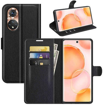 Wigento Für Honor 50 Pro Handy Tasche Wallet Premium Schutz Schwarz