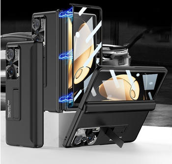 Wigento Für Honor Magic V Magnetscharnier Kunststoff Handy Tasche Hülle Etuis Schwarz
