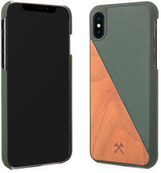 Woodcessories iPhone Hülle EcoSplit aus Holz und Kunstleder IPHONE XS MAX Kirsch/Grün