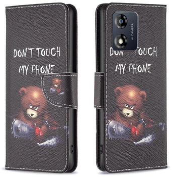 Wigento Für Motorola Moto E13 4G Kunstleder Handy Tasche Book Motiv 1 Schutz Hülle Case Cover Etui Neu