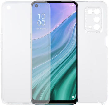 Wigento Für OPPO A54 5G A74 5G A93 5G Polyurethan/ TPU Handy Tasche Transparent beidseitig Hülle Etuis