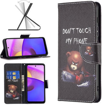 Wigento Für Motorola Moto E40 / E20 Kunstleder Handy Tasche Book Motiv 1 Schutz Hülle Case Cover Etui Neu