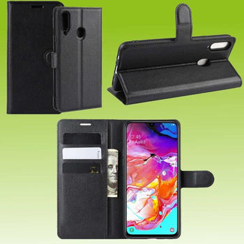 Wigento Für Samsung Galaxy A20S A207F Handy Tasche Wallet Premium Schwarz Schutz Hülle Case Cover Etuis Neu Zubehör