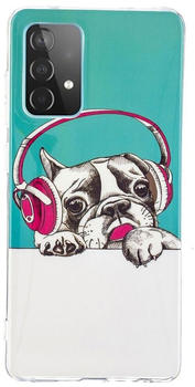 Wigento Für Samsung Galaxy A52 / A52s 5G Silikon Case TPU Motiv Headset Dog Schutz Hülle Cover Etuis