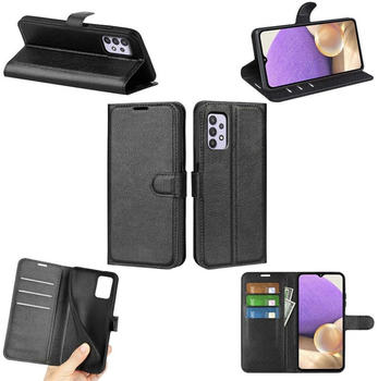 Wigento Für Samsung Galaxy A53 5G Handy Tasche Wallet Premium Schutz Schwarz