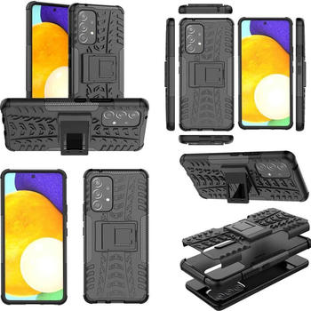 Wigento Für Samsung Galaxy A53 5G Hybrid Case 2teilig Outdoor Schwarz Tasche Hülle Cover Schutz