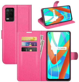 Wigento Für Oppo Realme 8 / 8 Pro Handy Tasche Wallet Premium Schutz Pink