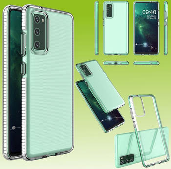 Wigento Für Samsung Galaxy S20 FE G780F G781B Hybrid Case Color Frame Creme Tasche Hülle Cover Schutz