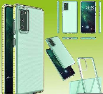 Wigento Für Samsung Galaxy S20 FE G780F G781B Hybrid Case Color Frame Gelb Tasche Hülle Cover Schutz