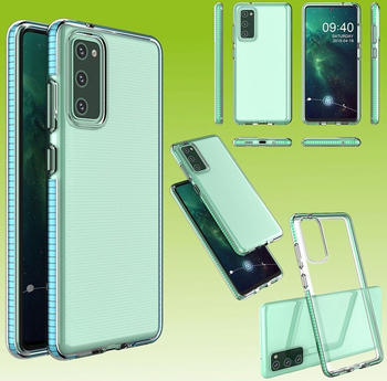 Wigento Für Samsung Galaxy S20 FE G780F G781B Hybrid Case Color Frame Hell Blau Tasche Hülle Cover Schutz