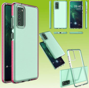 Wigento Für Samsung Galaxy S20 FE G780F G781B Hybrid Case Color Frame Pink Tasche Hülle Cover Schutz