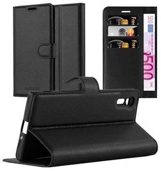 Cadorabo Hülle für Sony Xperia XZ / XZs in PHANTOM SCHWARZ Handyhülle mit Magnetverschluss, Standfunktion und Kartenfach