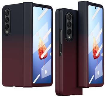 Wigento Für Samsung Galaxy Z Fold4 5G Color Effect Kunststoff Handy Tasche Hülle Etuis Rot