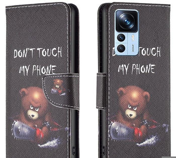 Wigento Für Xiaomi 12T / 12T Pro Kunstleder Handy Tasche Book Motiv 1 Schutz Hülle Case Cover Etui
