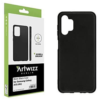 Artwizz Basic Black Case Schutzhülle kompatibel mit Galaxy A13 (4G) - Schlanke, Elastische Hülle mit Kratzresistenz - Schwarz