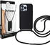 Artwizz HangOn Case kompatibel mit [iPhone 13 Pro] - Elastische Schutzhülle aus Silikon als Handykette zum Umhängen mit Band - Schwarz