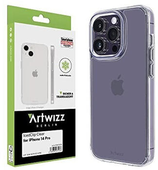 Artwizz IcedClip Clear Case kompatibel mit iPhone 14 Pro (6,1') - Mattes Vereistes Design, Rückseite mit Soft-Touch-Beschichtung, Stoßfeste Schutzhülle, Transluzent