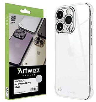Artwizz MazingClip Schutzhülle kompatibel mit iPhone 14 Pro - Ultra Schlanke Design Hülle für echtes iPhone Gefühl, Silber