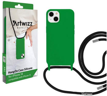 Artwizz Case zum Umhängen HangOn Case Silicone - Handykette aus Silikon für iPhone 14, Grass Green, Hellgrün