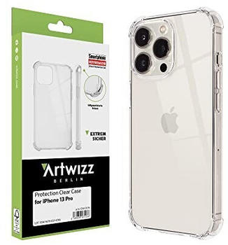 Artwizz Protection Case kompatibel mit iPhone 13 Pro (6.1') - Schlanke Schutzhülle aus TPU mit Extra Luftgepolsterten Airbag Ecken - Transparent