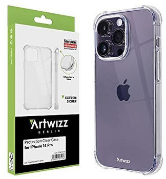 Artwizz Protection Case kompatibel mit iPhone 14 Pro - Schlanke Schutzhülle aus TPU mit Extra Luftgepolsterten Airbag Ecken - Transparent
