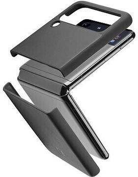 FIXED Cellularline Fit Duo Cover für Samsung Galaxy Z Flip4 PU-Leder - schwarz