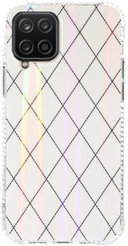 Wigento Für Samsung Galaxy A12 Shockproof TPU Rauten Muster Schutz Tasche Hülle Cover Etui Weiß