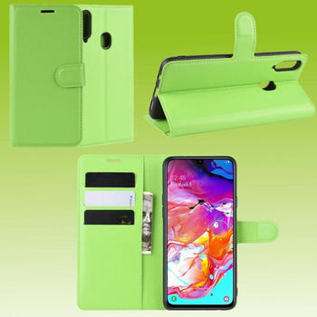 Wigento Für Samsung Galaxy A20S A207F Handy Tasche Wallet Premium Grün Schutz Hülle Case Cover Etuis Neu Zubehör