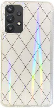 Wigento Für Samsung Galaxy A32 5G Shockproof TPU Rauten Muster Schutz Tasche Hülle Cover Etui Weiß