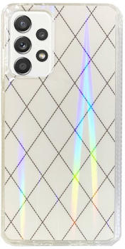 Wigento Für Samsung Galaxy A52 5G / A52s 5G TPU Rauten Muster Schutz Hülle Cover Weiß