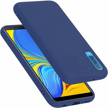 Cadorabo TPU Liquid Silicone Case Cover (Galaxy A7 (2018)) Blau