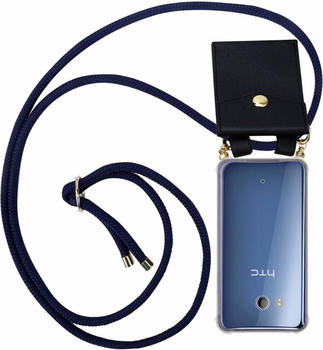 Cadorabo TPU Handy Kette GOLD Cover (HTC U11) Blau