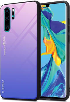 Cadorabo TPU 2 Farben Glas Cover (Huawei P30 Pro) Blau Pink