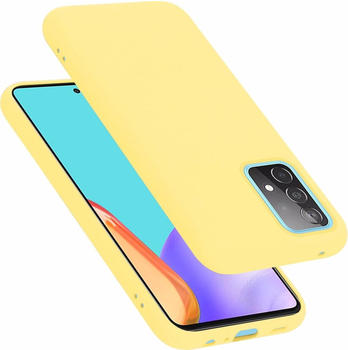 Cadorabo TPU Liquid Silicone Case Cover (Galaxy A52) Gelb