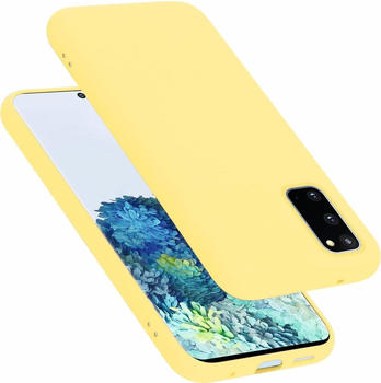 Cadorabo TPU Liquid Silicone Case Cover (Galaxy S20) Gelb