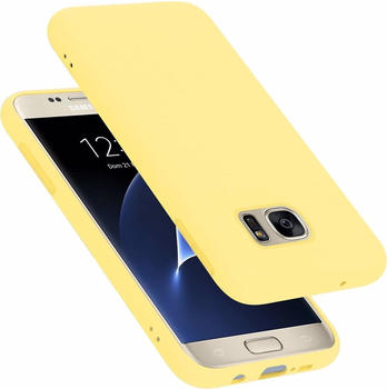 Cadorabo TPU Liquid Silicone Case Cover (Galaxy S7) Gelb